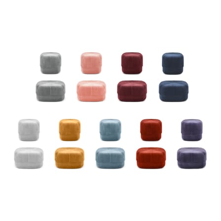 Pouf Circus Small tissu bleu / Ø 46 cm - Velours - Normann Copenhagen