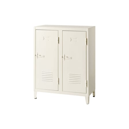 Armoire Casier B2 métal blanc / 2 portes - L 80 x H 102 cm / Réédition 1930 - Tolix