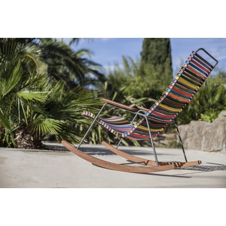 Rocking chair Click plastique noir / bambou - Houe