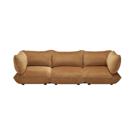 Canapé droit Sumo Grand marron / 4 places - L 301 cm / Velours recyclé - Fatboy