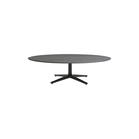 Table basse Multiplo indoor/outdoor - céramique pierre noir / Grès effet marbre / Ø 118 cm - Kartell