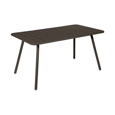 Table rectangulaire Luxembourg métal marron / 143 x 80 cm (6 personnes)  - Trou parasol - Fermob