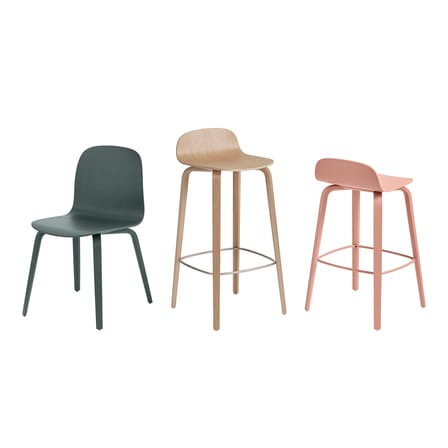 Tabouret de bar Visu bois noir / H 65 cm - Muuto