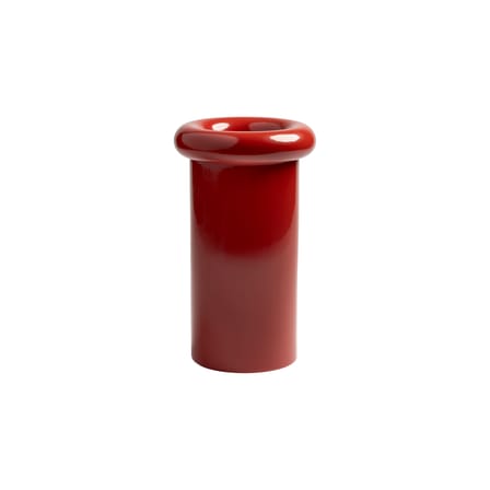 Vase Turban céramique rouge / Ø 16 x H 27 cm - & klevering