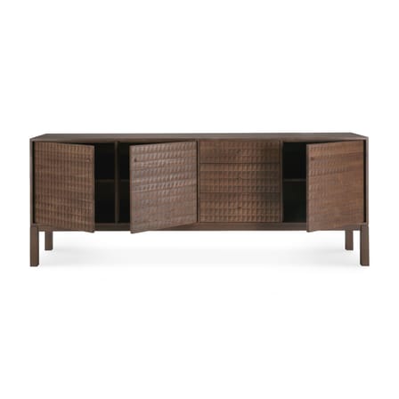 Buffet Sono bois marron / L 228 x H 87 cm - Sculpté main - Ethnicraft