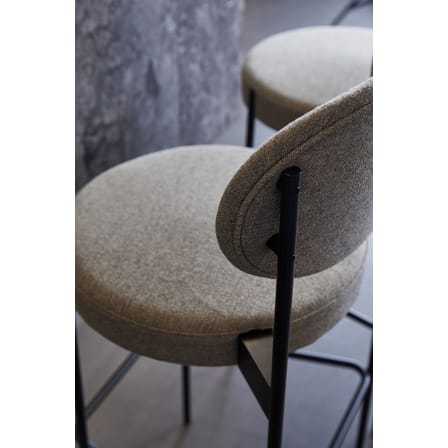 Chaise de bar rembourrée Series 430 tissu gris / H 65 cm - Verner Panton, 1967 - Verpan