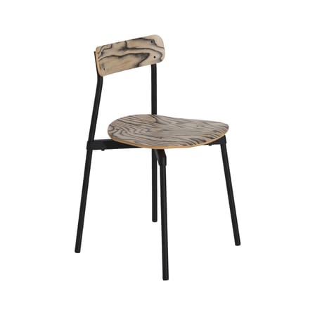 Chaise empilable Fromme bois naturel / Placage Alpi by Ettore Sottsass, 1980 - Petite Friture