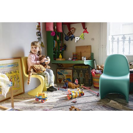 Chaise enfant Panton Junior plastique jaune / By Verner Panton, 1959 - Vitra