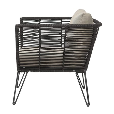 Gepolsterter Sessel Mundo textil kunstfaser schwarz beige / für Haus, Terrasse und Garten - Bloomingville