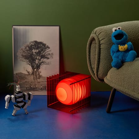 Lampe de table Lop Big Square plastique rouge / Lauréat Archiproducts Design Award - BANG