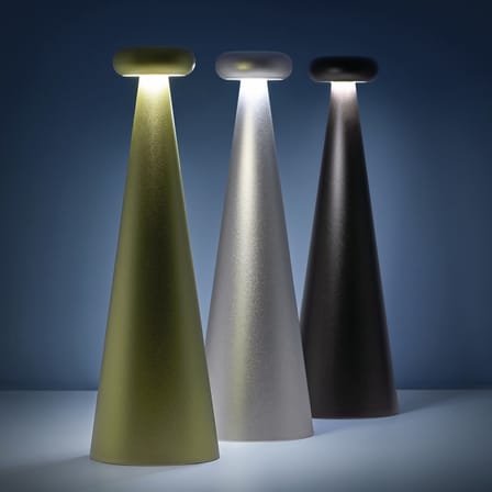 Lampe sans fil rechargeable Bedin LED métal gris - Alessi