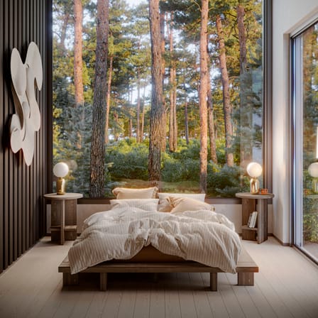Lit double Japan bois marron / Pour matelas 160 x 200 cm - KARUP
