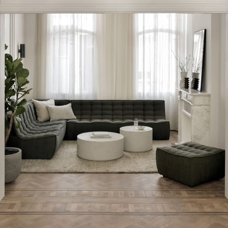 Pouf N701 tessuto verde / 70 x 70 cm - Ethnicraft