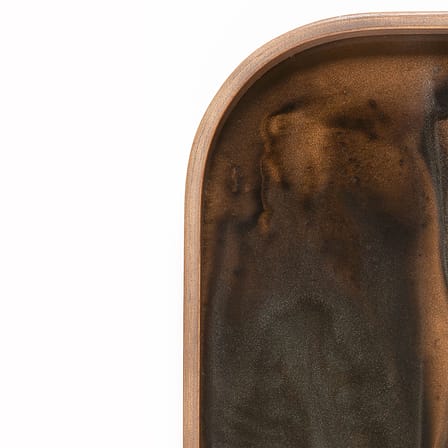 Plateau Organic verre marron / 53 x 31 cm - Peint main - Ethnicraft