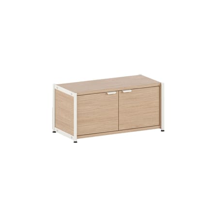 Rangement bas UNIT 1 métal blanc / H 40 x L 84 cm - 2 portes - TIPTOE