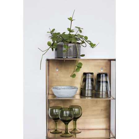 Rangement mural Cabinet Large métal verre transparent cuivre / Vitrine - L 35 x H 80 cm - House Doctor