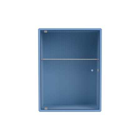 Armoire murale salle de bains Ripple bois bleu / L 35,4 x P 20 x H 46,8 cm - Verre ondulé - MONTANA