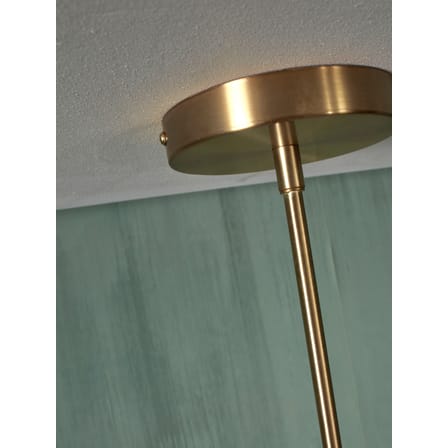 Suspension Carrara métal blanc or / 3 bras & 6 globes - Verre effet marbre / L 99 x H 95 cm / Seconde vie - It's about Romi