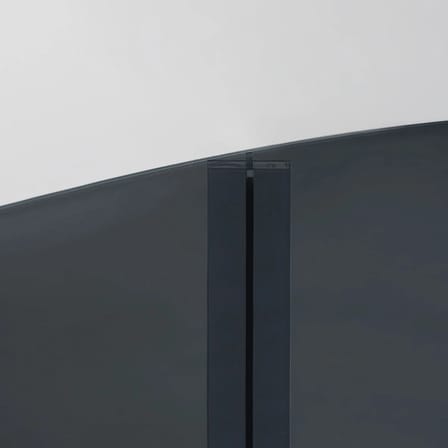 Table ovale X-T verre gris / 240 x 110 cm - Fait main en Italie - Glas Italia
