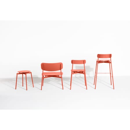 Tabouret empilable Fromme métal rose orange / Aluminium - Petite Friture