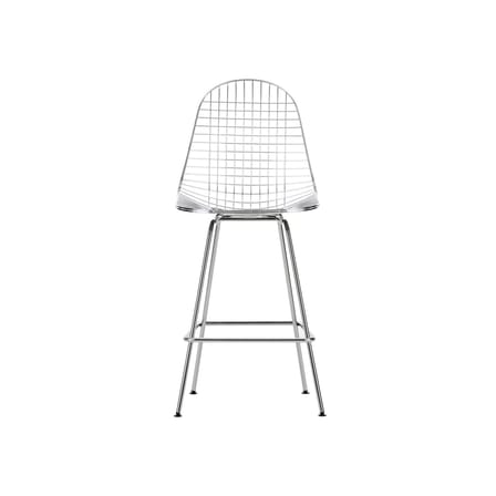 Tabouret haut Wire Stool Medium métal argent / H 67 cm - Eames, 1951 - Vitra
