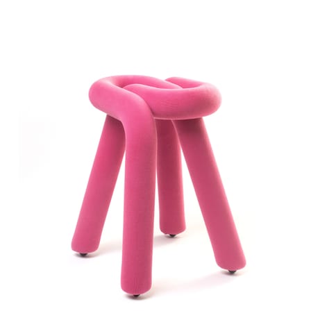 Tabouret rembourré Bold tissu rose - Moustache