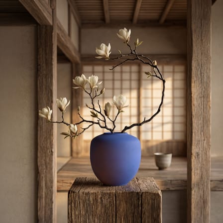 Vase Sunao Medium céramique bleu / Ø 30 x H 30 cm - 101 COPENHAGEN