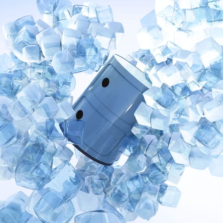 Ablage Componibili plastikmaterial blau / 2 Schubladen - H 40 cm - Anna Castelli Ferrieri, 1968 - Kartell