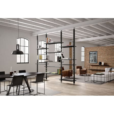 Bibliothèque Slim Irony métal blanc / L 180 x H 82 cm - Zeus