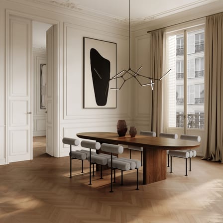 Chaise rembourrée Hiro tissu beige - 101 COPENHAGEN