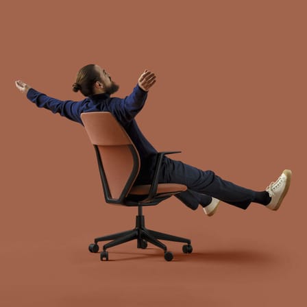 Fauteuil à roulettes ACX Mesh tissu orange / Dossier résille - Vitra