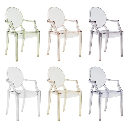 Fauteuil empilable Louis Ghost plastique orange / Polycarbonate 2.0 - Kartell