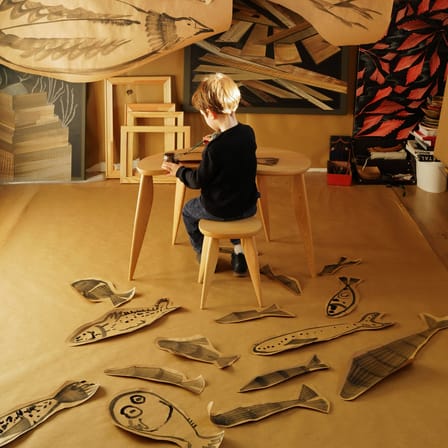 Kinderhocker Feve holz natur - Ferm Living