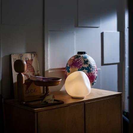 Lampada da tavolo Hoba Midi vetro bianco / Ø 19 cm - Foscarini