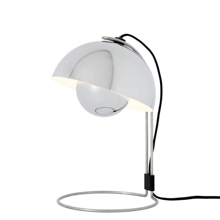 Lampe de table FlowerPot VP4 argent métal / H 36 cm - By Verner Panton, 1968 - &tradition