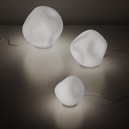 Lampe de table Hoba Media verre blanc / Ø 24 cm - Foscarini