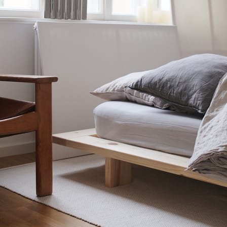 Lit double Japan bois naturel / Pour matelas 180 x 200 cm - KARUP