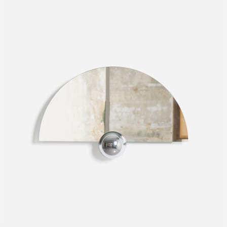 Miroir mural Sphera Half Moon métal argent / L 60 x H 37 cm - Moustache
