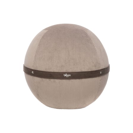 Pouf Côtelé Regular beige / Ergonomique - Ø 55 cm / Velours côtelé - BLOON PARIS