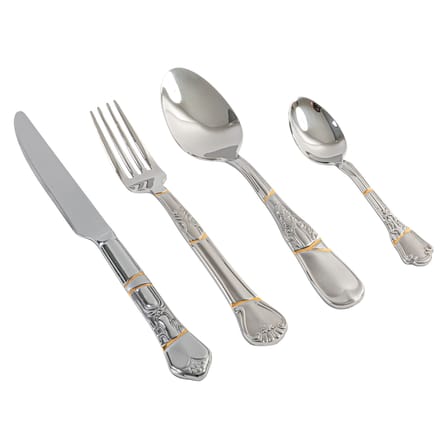 Set de couverts Kintsugi métal argent / 4 pièces - Seletti