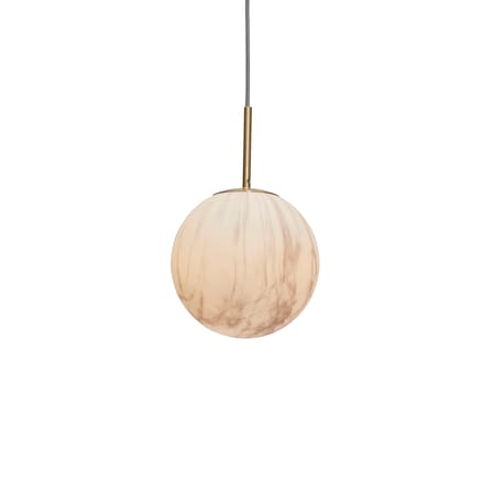 Suspension Carrara verre blanc or / Ø 22 cm - Verre effet marbre / Seconde vie - It's about Romi