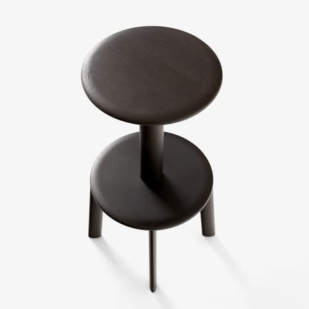 Tabouret haut pivotant Massif AV40 bois noir / H 75 cm - &tradition