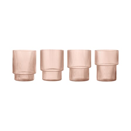 Set de 4 verres Ripple verre rose / Ø 7 x H 9 cm (20 cl) - Ferm Living