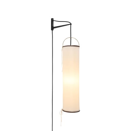 Applique avec prise Silk Lantern beige / Soie naturelle - H 50 cm - Gubi