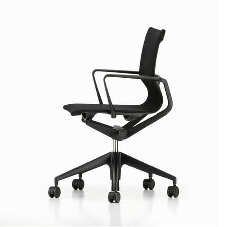 Fauteuil à roulettes Physix tissu noir / Tissu résille - Vitra