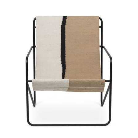 Fauteuil Desert tissu beige / Structure noire - Bouteilles plastique recyclées - Ferm Living