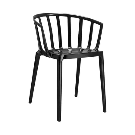 Fauteuil empilable Venice plastique noir - Kartell