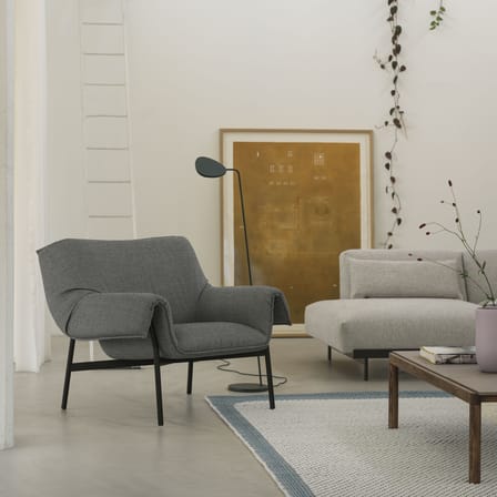 Fauteuil rembourré Wrap tissu gris - Muuto