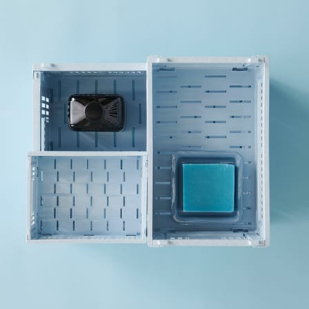 Panier Colour Crate plastique bleu Small / 17 x 26,5 cm - Recyclé - Hay