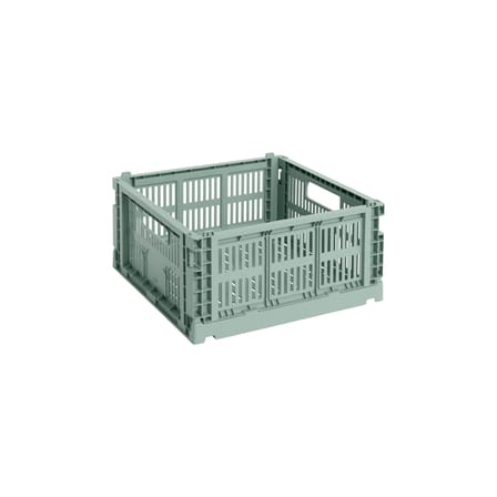 Panier Colour Crate plastique vert Medium Square / 29,5 x 29,5 cm - Hay